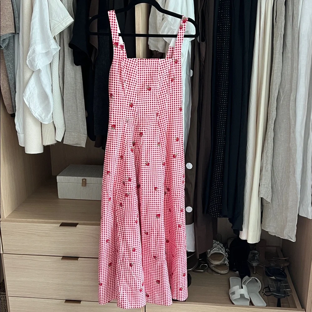 Abercrombie & Fitch Mila Midi Dress Red Gingham Size XS - Picture 4 of 8